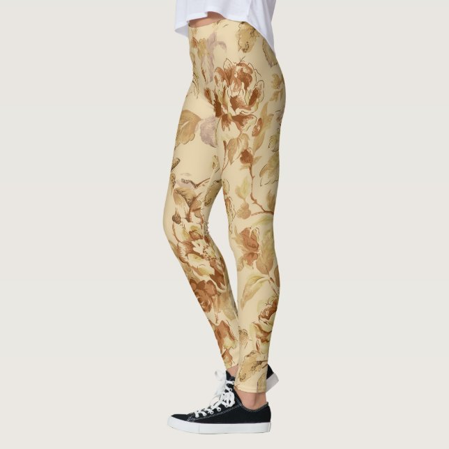 Legging Dourado Floral Popular (Esquerda)