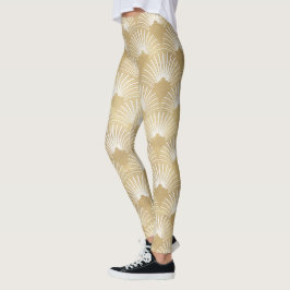 Legging Dourado padrão geométrico Art-Deco