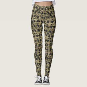 Legging Dourado Riscado Glamour Moderno Chique Único