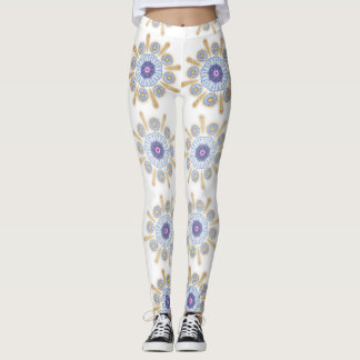 Legging Dourado, roxo e azul cativante