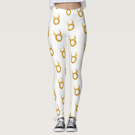 Legging Dourado símbolo de astrologia Zodiac Taurus