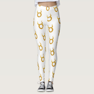 Legging Dourado símbolo de astrologia Zodiac Taurus