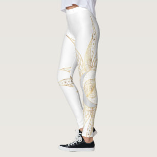 Legging Dourado Sol Branco Moderno Planeta Lua Universo Ma