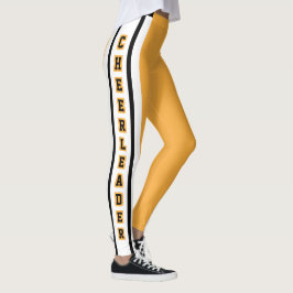 Legging Dourado, White & Black Sport Jersey Stripe - texto