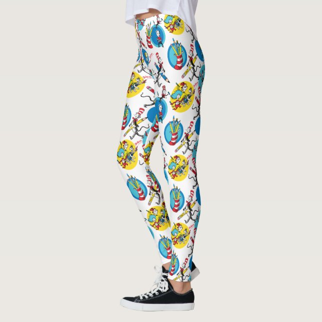 Legging Dr. Seuss | Personagens Com Lápis Padrão (Esquerda)