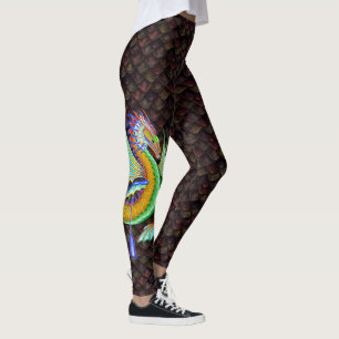 Legging Dragão de Água com Escalas de Dragão Vermelho L