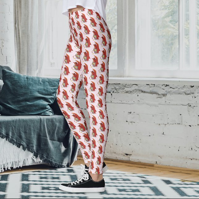 Legging Dragão de Páscoa Engraçado Rosa Fantasia Feriado (Criador carregado)