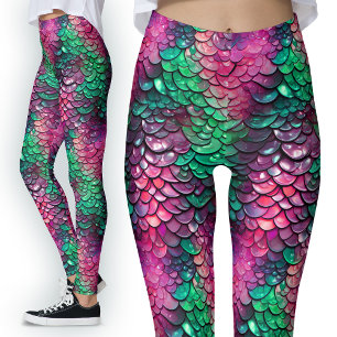Legging Dragão Molhado Escala Rico Mermaid Fantasy Costume