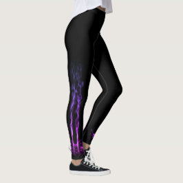 Legging Dragão Negro e Roxo Fumaça