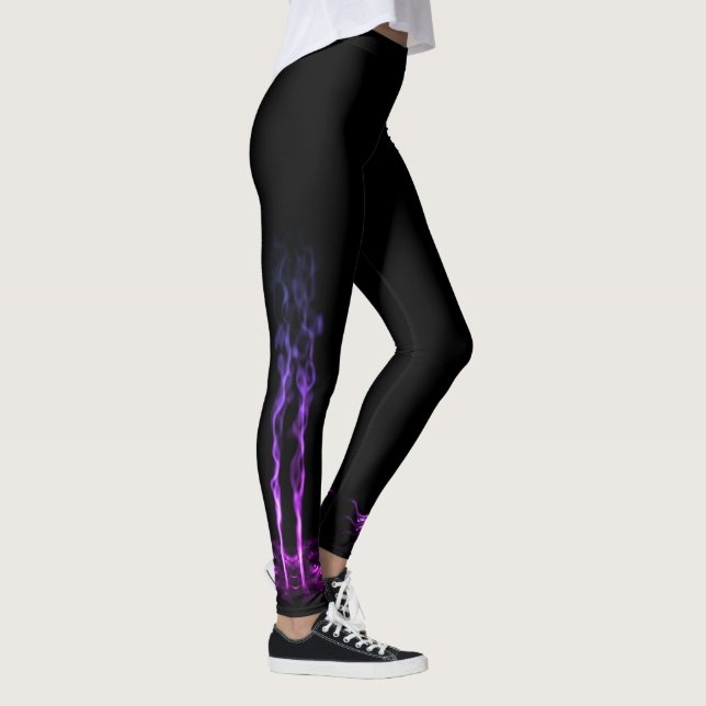 Legging Dragão Negro e Roxo Fumaça (Direita)