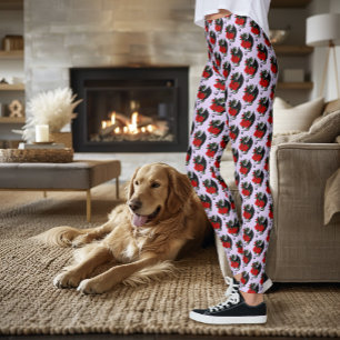 Legging Dragão Preto Místico Rosas Vermelhas Lavanda Gótic