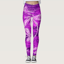 Legging Dragões de prata em um céu magenta