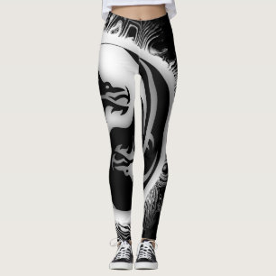 Legging Dragões do asiático de Yin e de Yang