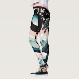 Legging Dragon Floral Mountain Pink Sage Teal