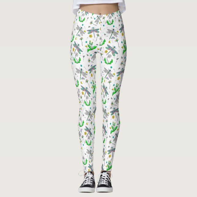 Legging Dragonflies e Dandelions (Frente)