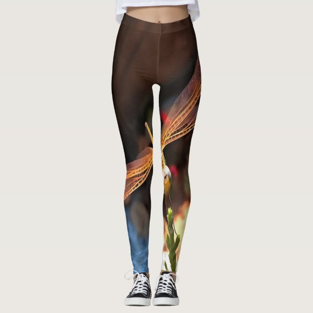 Legging Dragonfly Com Asas Iluminadas Por Sol (Frente)