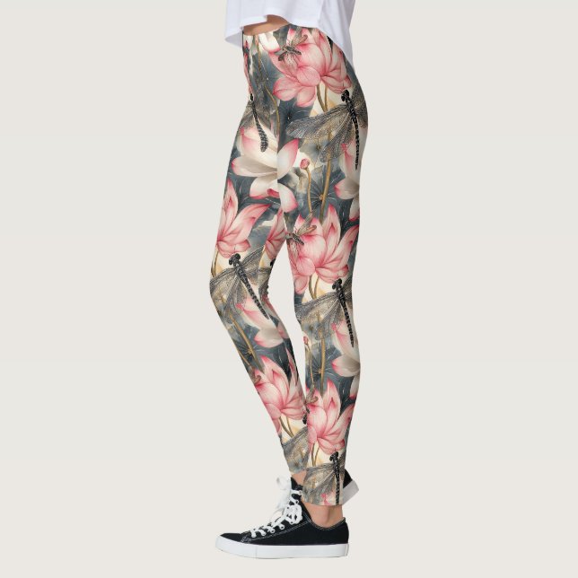 Legging Dragonfly e Rosa claro Lotus Design (Esquerda)
