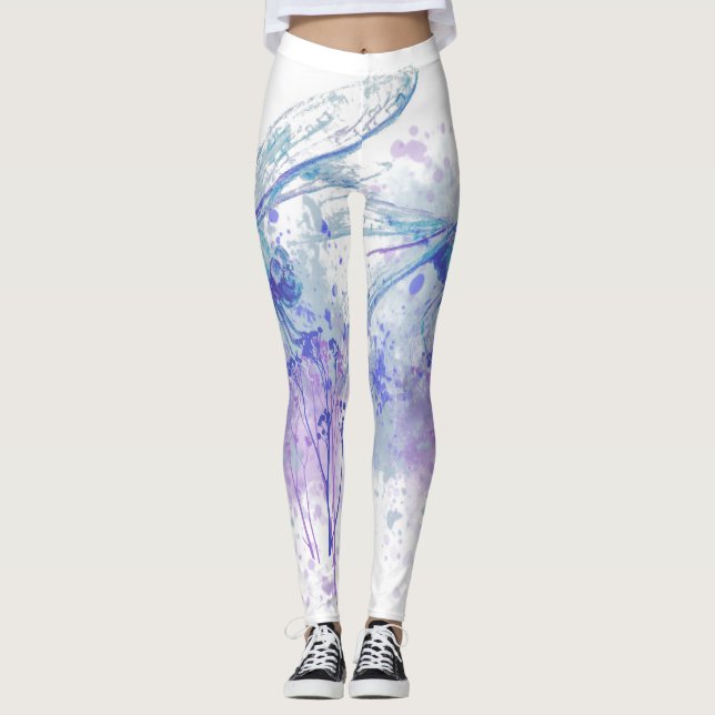 Legging Dragonfly Original em Blue Mauve Nature (Frente)