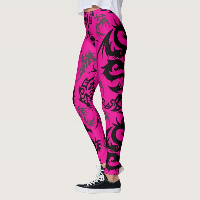 Legging Dragons outline pattern 05.b.DOLP01. BPink BG (Esquerda)
