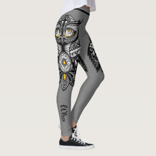 Legging Dramatic Spirit Owl Hoot, que personaliza as mulhe