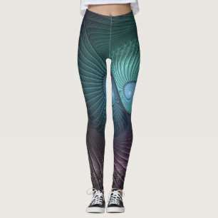 Legging Duas Espirais Coloridas Arte Fractal Abstrata Mode