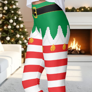 Legging Duende de Natal Listra Verde e Vermelha Festa