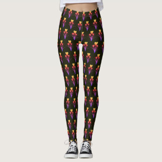 Legging Dúzias de Tulipas Amarelas Fofas em Moderno Person