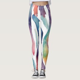 Legging Dynamische Aquarell-Streifen - lebendige Farben
