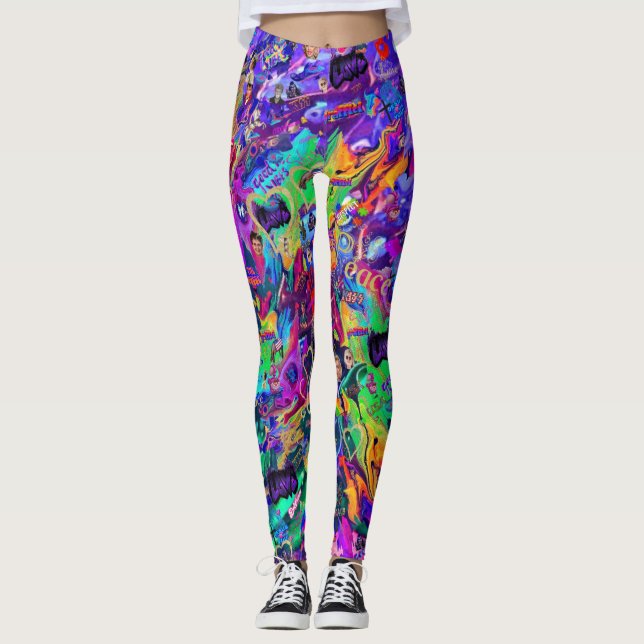 Legging É Apenas Graffiti 2 Por CBDOilPrincess  (Frente)
