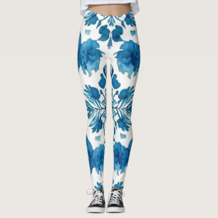 Legging Ecos da Groovy: Padrão de Aquarela Boho