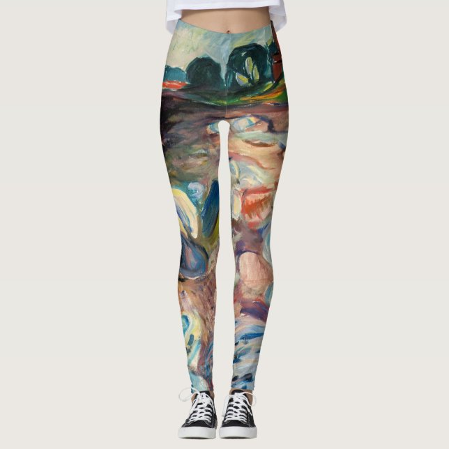 Legging Edvard Munch - Shore com Casa Vermelha (Frente)