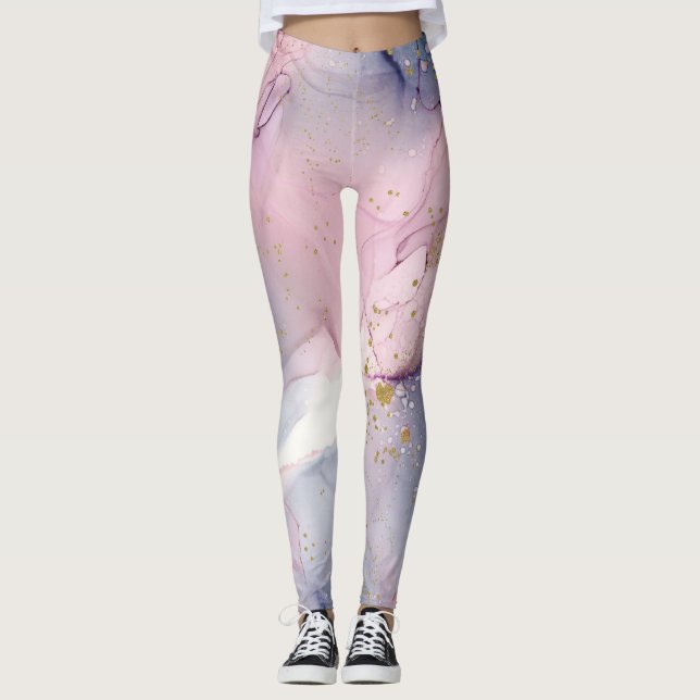 Legging Eetérea Periwinkle Pink & Dourado Inky Fantasy Gla (Frente)