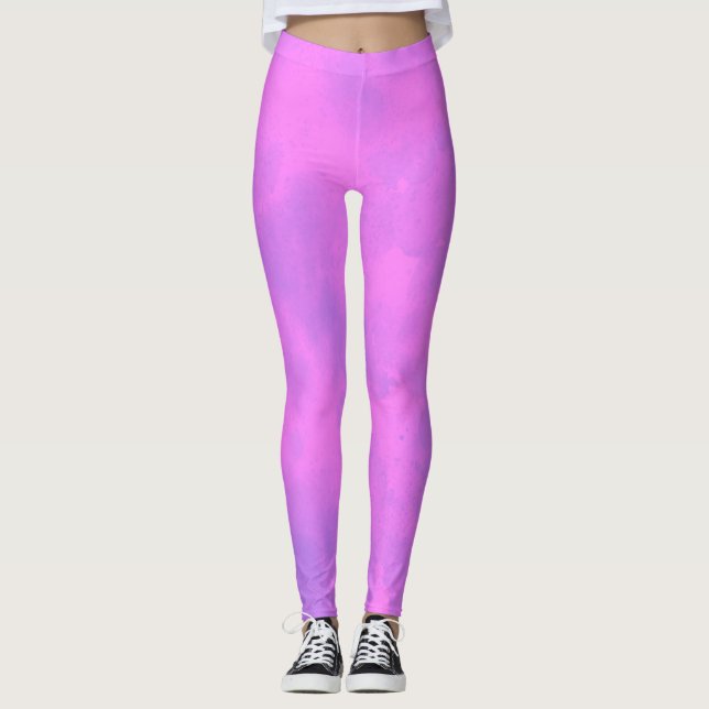 Legging Efeito da nuvem de tempestade na moda Rosa (Frente)