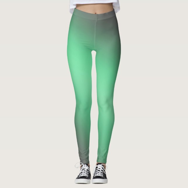 Legging Efeito de luz verde da cinza (Frente)