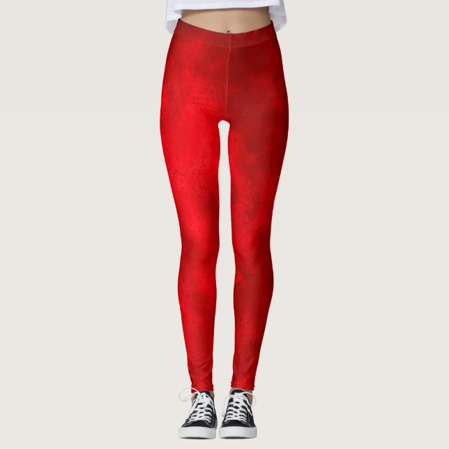 Legging Efeito de nuvem de tempestade na moda Vermelho (Frente)