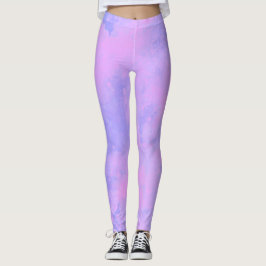 Legging Efeito de sonho pinta nuvens de platter rosa e rox