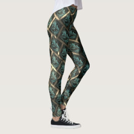 Legging Efeito de tijolos de cinzas azuis, sob ponto escur