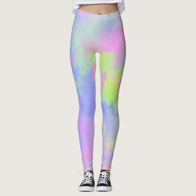 Legging Efeito do Arco-Íris de Tinta (Frente)