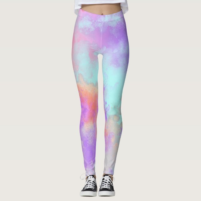 Legging Efeito do Arco-Íris de Tinta (Frente)