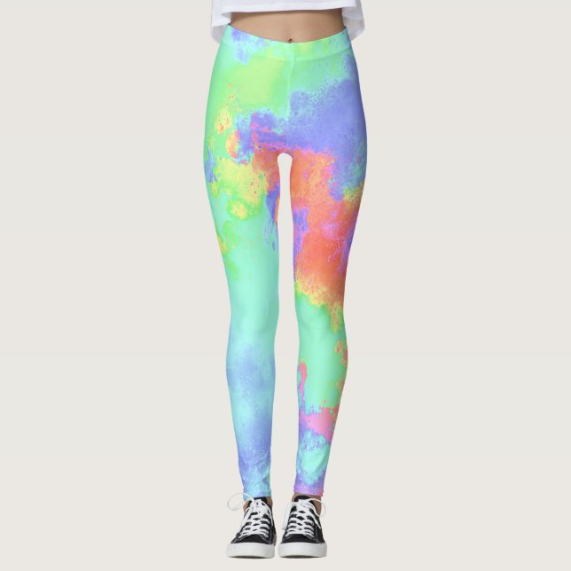 Legging Efeito do Arco-Íris de Tinta (Frente)