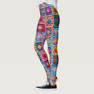Legging Efeito do Padrão da Praça da Avó Crochet