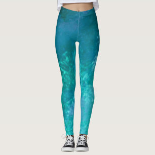 Legging Efeito do Sonho Escuro pinta nuvens de palha Verde