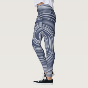 Legging Efeito Espiral Blurado Monocromático Branco Tastef