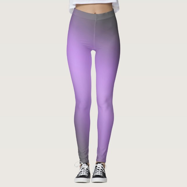 Legging Efeito fotovoltaico da cinza roxa (Frente)