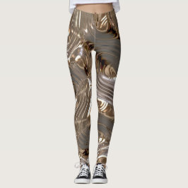 Legging Efeito metálico Dourado prateado