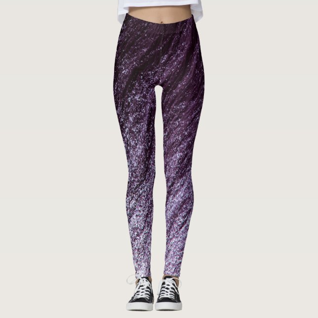 Legging EggPlant Purple to Lavanda Ombre Glitter (Frente)