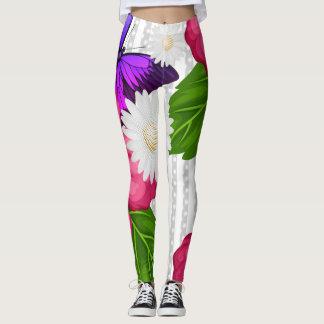 Legging Ein Blütentraum Blumen Streifen & Punkte