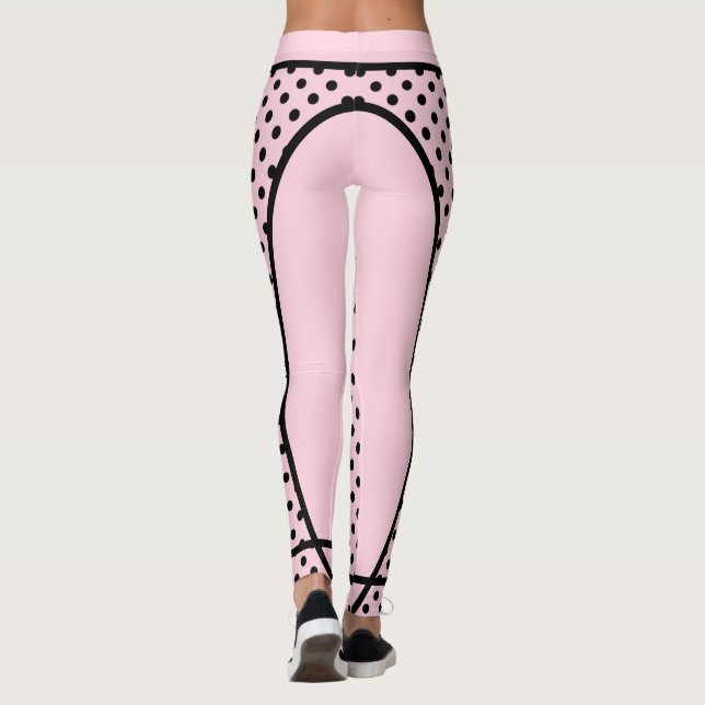 Legging Ein Traum in Rosa mit schwarzen Punkten Yoga (Verso)