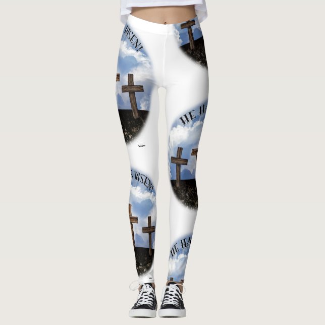 Legging Ele Ressuscitou Três Cruzes (Frente)