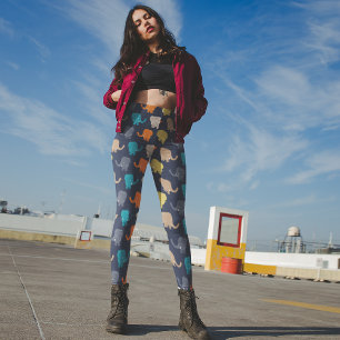 Legging elefante de desenho animado